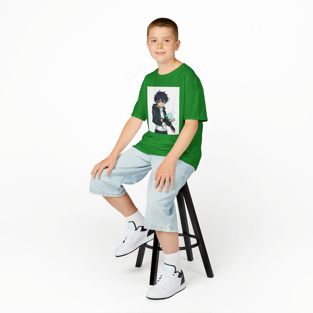 Kids Anime Mage T‑Shirt — Cute Boy Sorcerer Graphic Tee