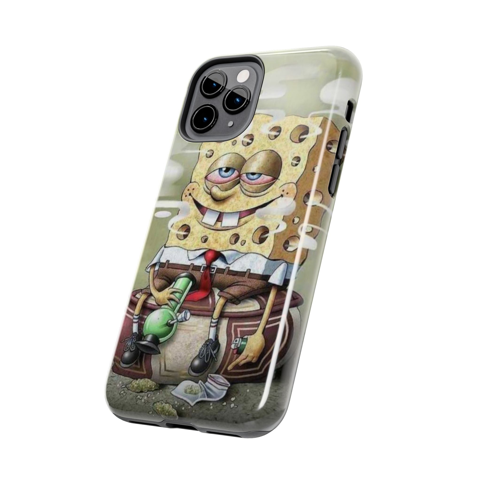 Sponge Parody Tough Phone Case – Stoned Cartoon Sponge Bob with Bong