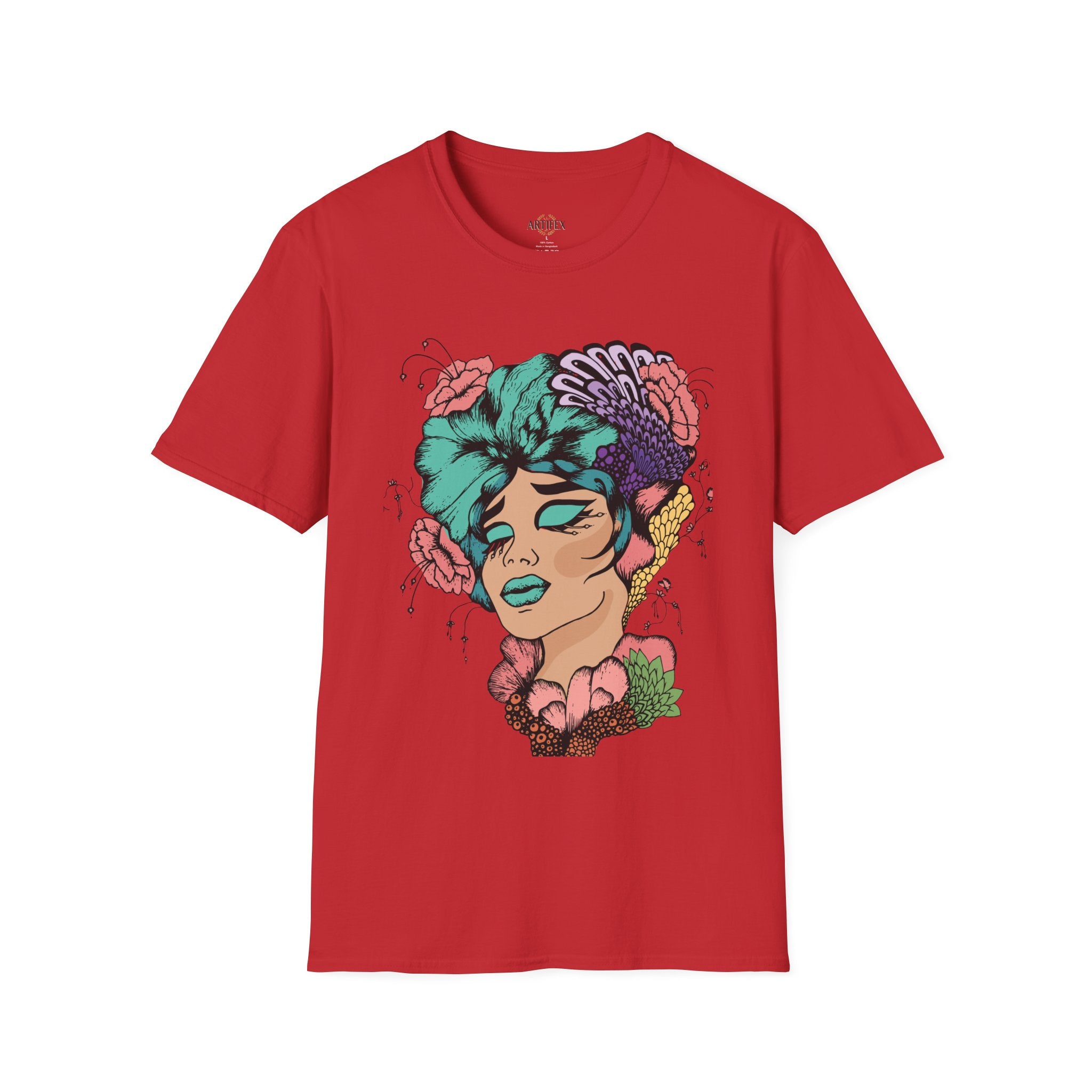 Girl Power Floral Portrait T-Shirt