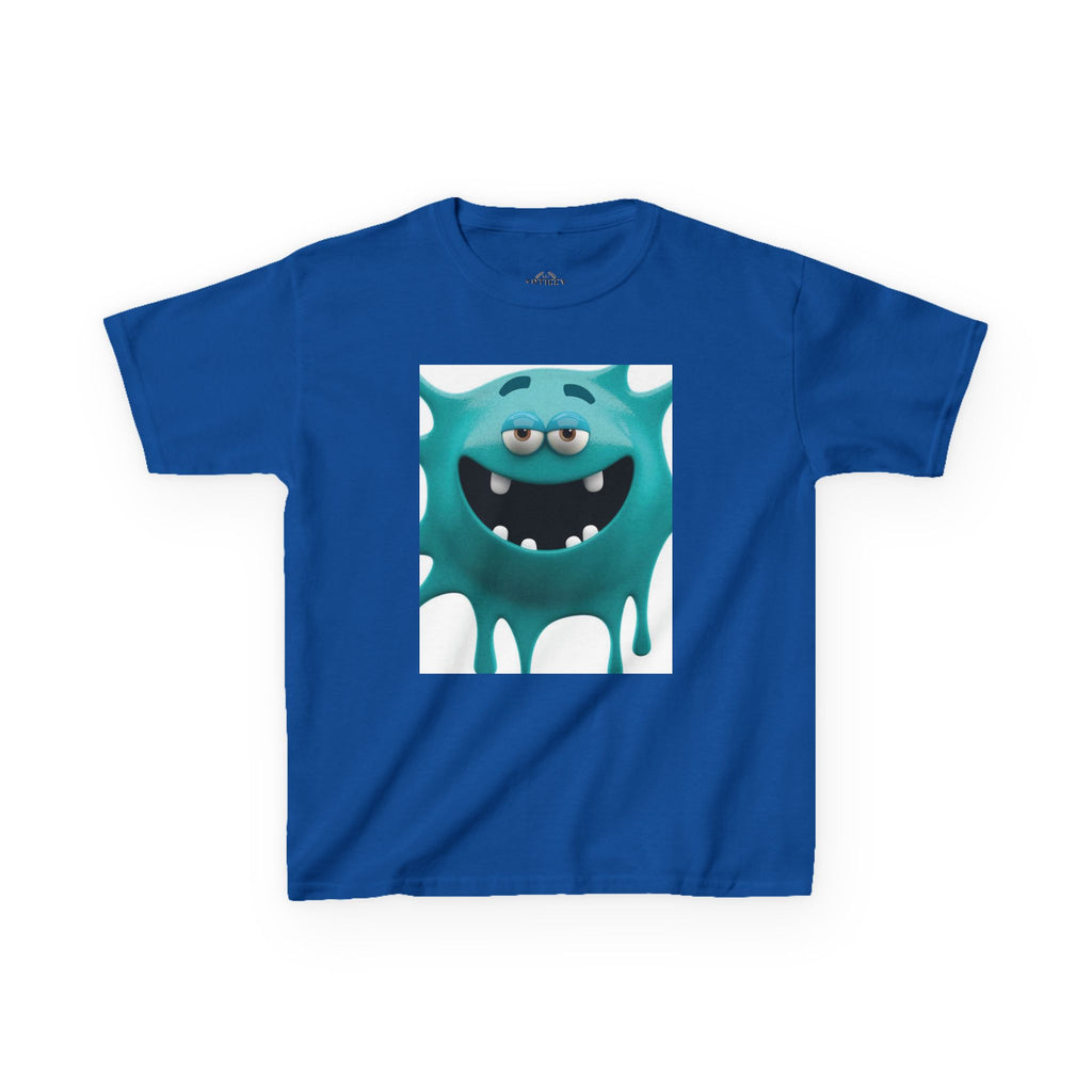 Kids Monster Drip T-Shirt — Cute Teal Cartoon Monster Tee