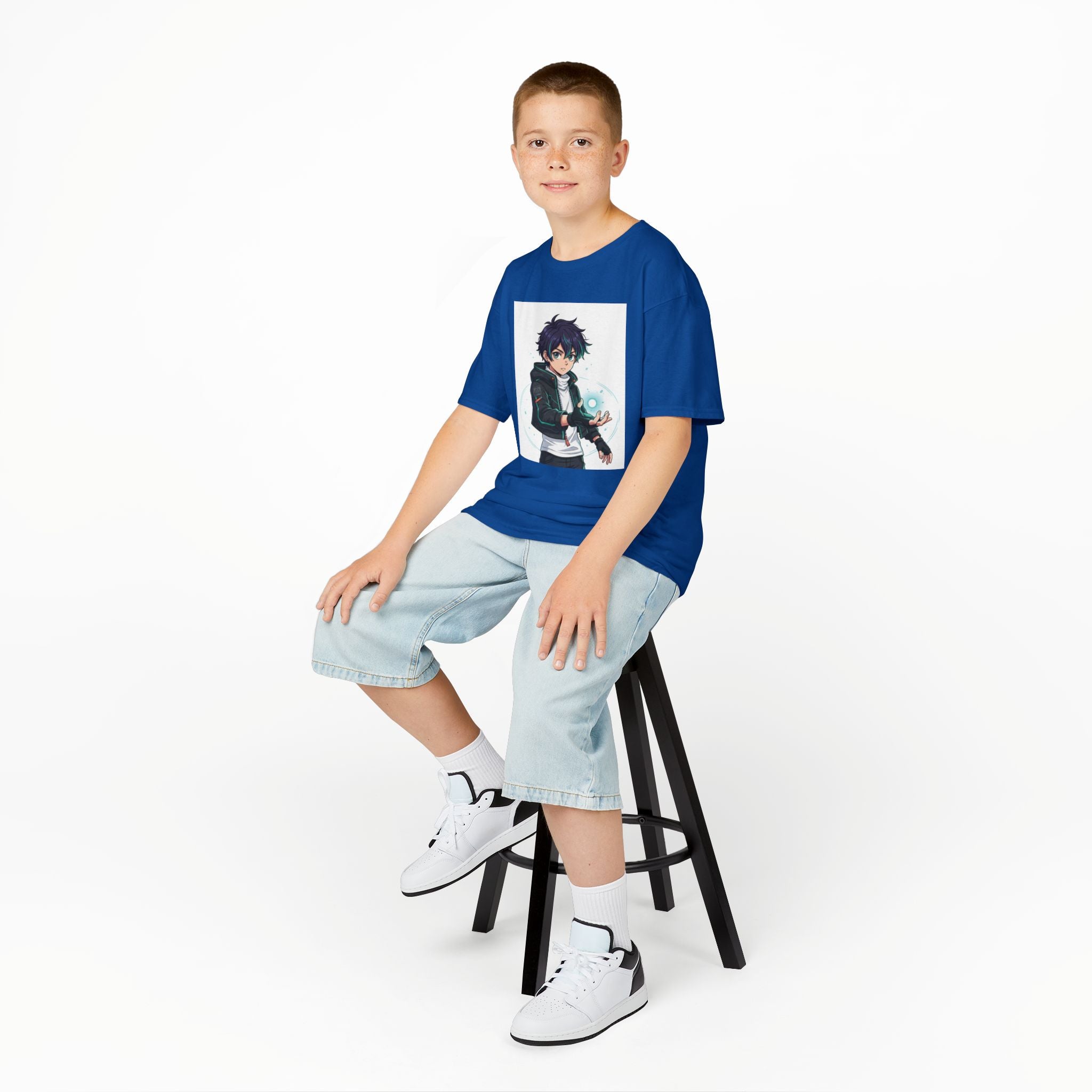 Kids Anime Mage T‑Shirt — Cute Boy Sorcerer Graphic Tee