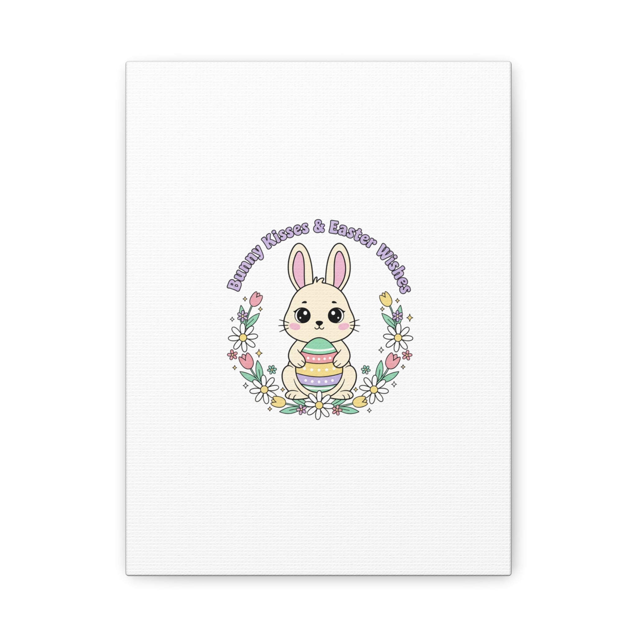 Bunny Kisses Easter Bunny Canvas | pastel spring, cottagecore