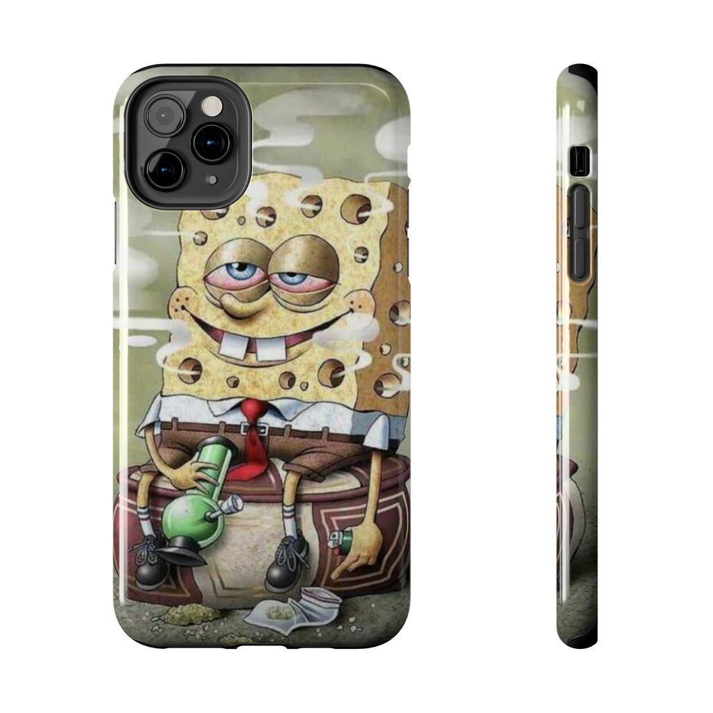 Sponge Parody Tough Phone Case – Stoned Cartoon Sponge Bob with Bong