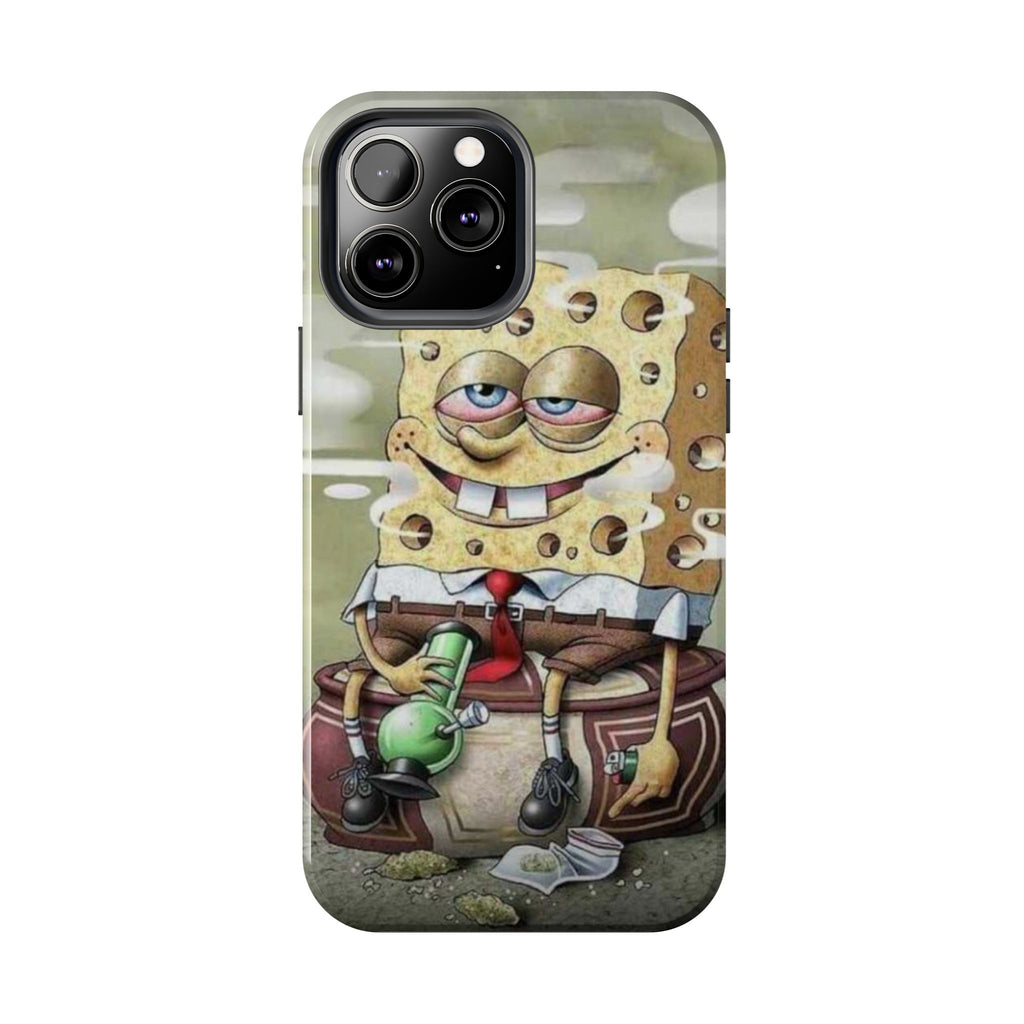 Sponge Parody Tough Phone Case – Stoned Cartoon Sponge Bob with Bong