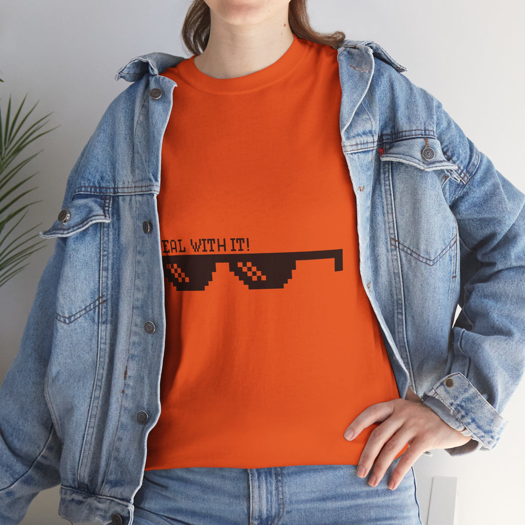 Just Do It Tomorrow Tee — 'Deal With It' Pixel Sunglasses Graphic T‑Shirt