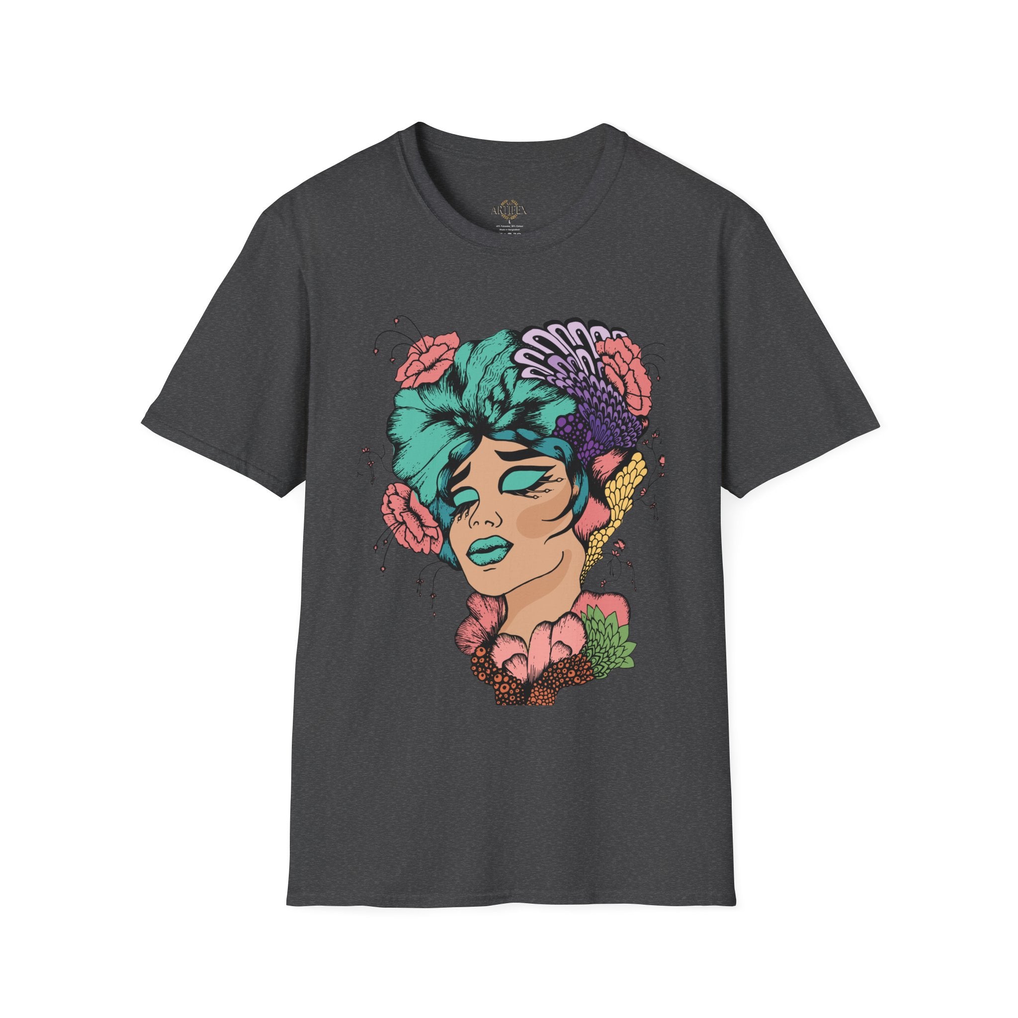 Girl Power Floral Portrait T-Shirt
