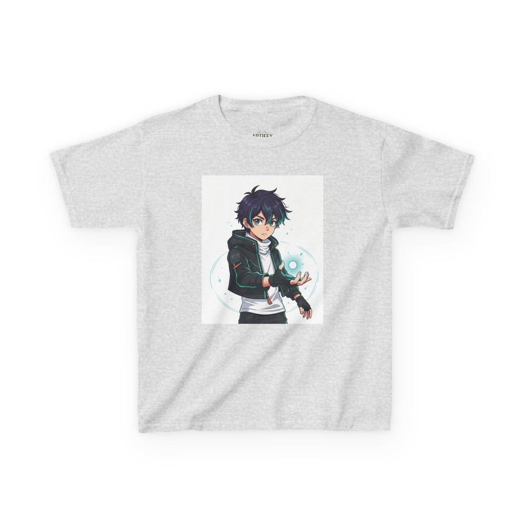 Kids Anime Mage T‑Shirt — Cute Boy Sorcerer Graphic Tee