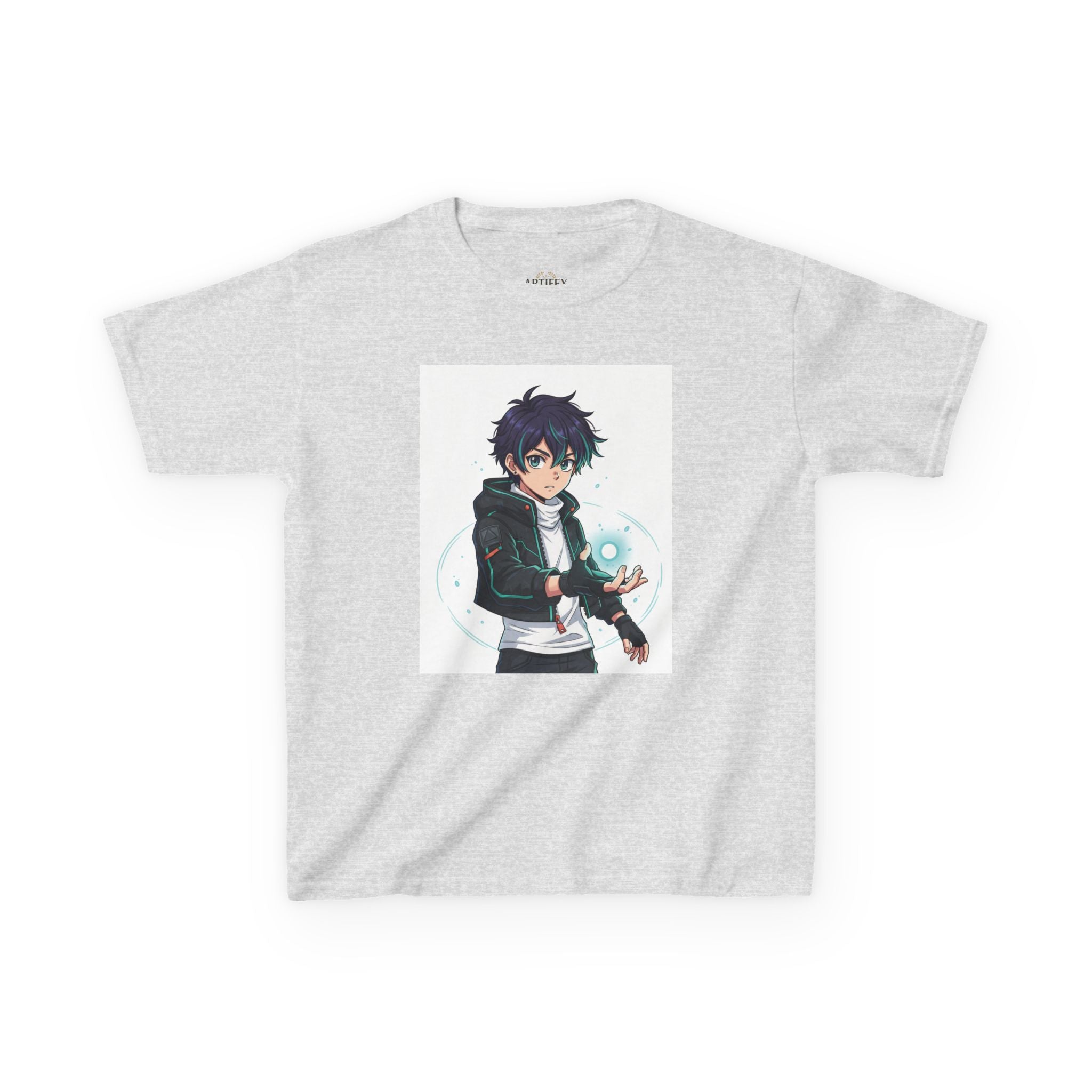 Kids Anime Mage T‑Shirt — Cute Boy Sorcerer Graphic Tee