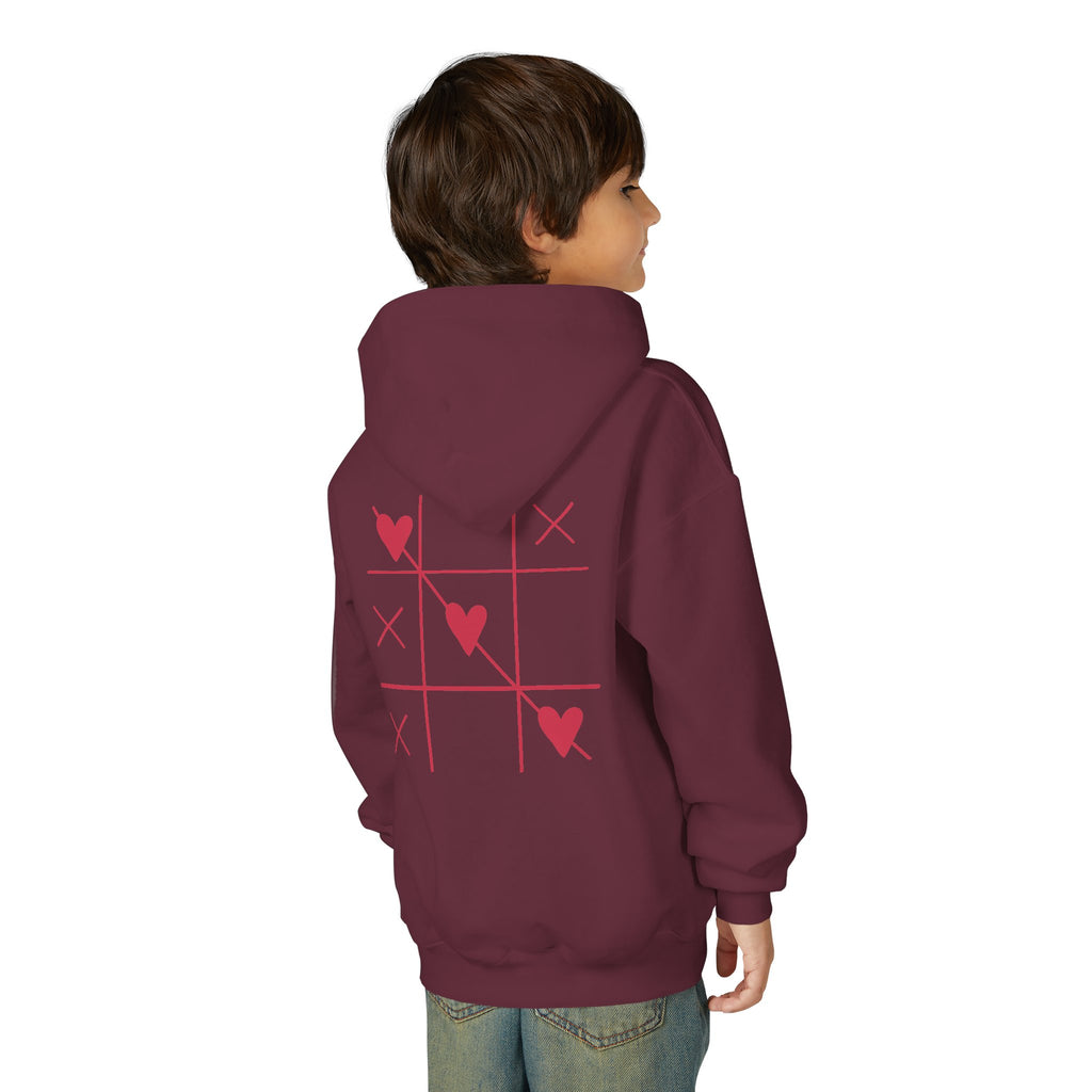 Youth Hoodie — Minimal Valentine Heart Hands "I (heart) you" Design