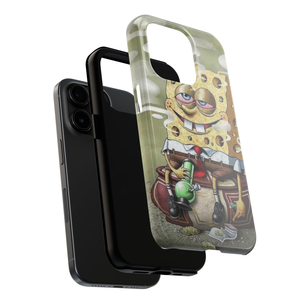 Sponge Parody Tough Phone Case – Stoned Cartoon Sponge Bob with Bong