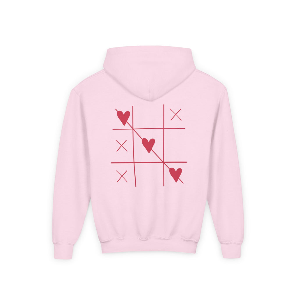 Youth Hoodie — Minimal Valentine Heart Hands "I (heart) you" Design