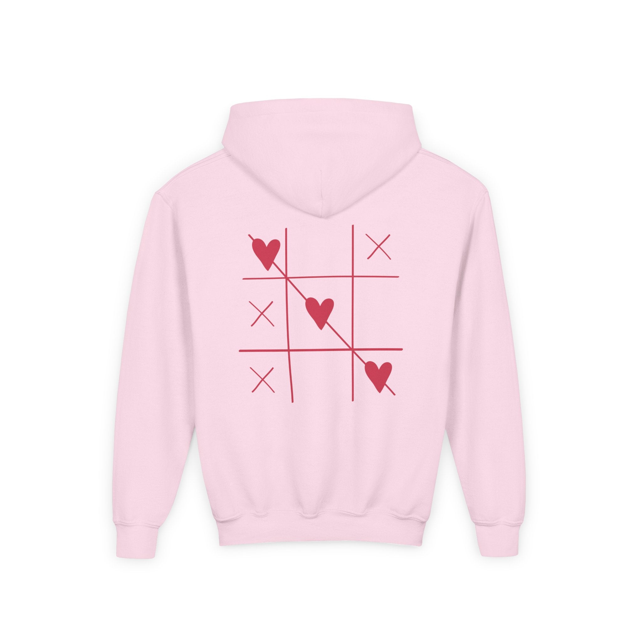 Youth Hoodie — Minimal Valentine Heart Hands "I (heart) you" Design