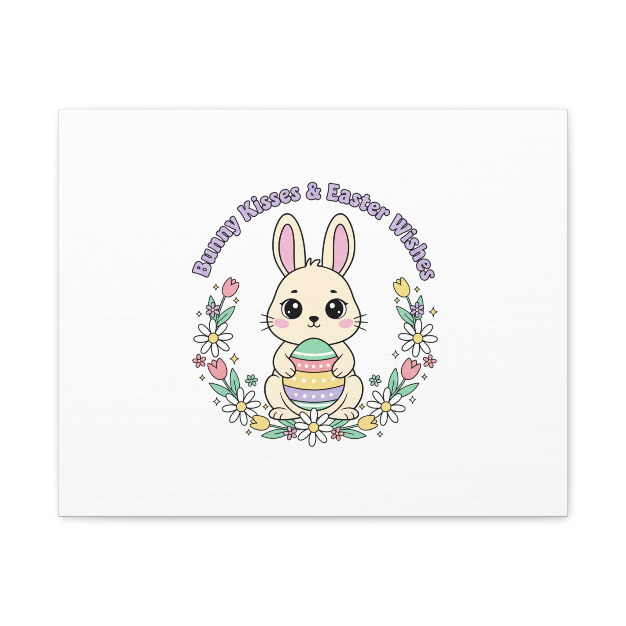 Bunny Kisses Easter Bunny Canvas | pastel spring, cottagecore