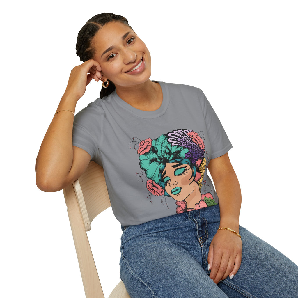 Girl Power Floral Portrait T-Shirt