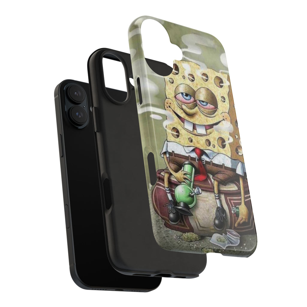 Sponge Parody Tough Phone Case – Stoned Cartoon Sponge Bob with Bong