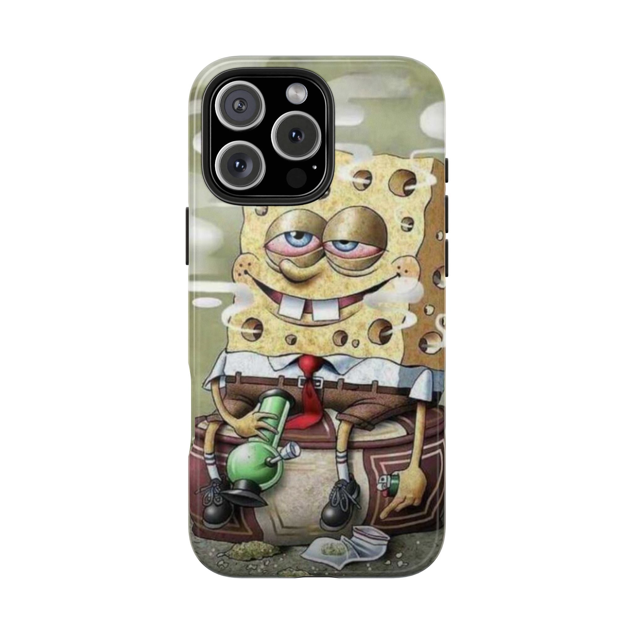Sponge Parody Tough Phone Case – Stoned Cartoon Sponge Bob with Bong