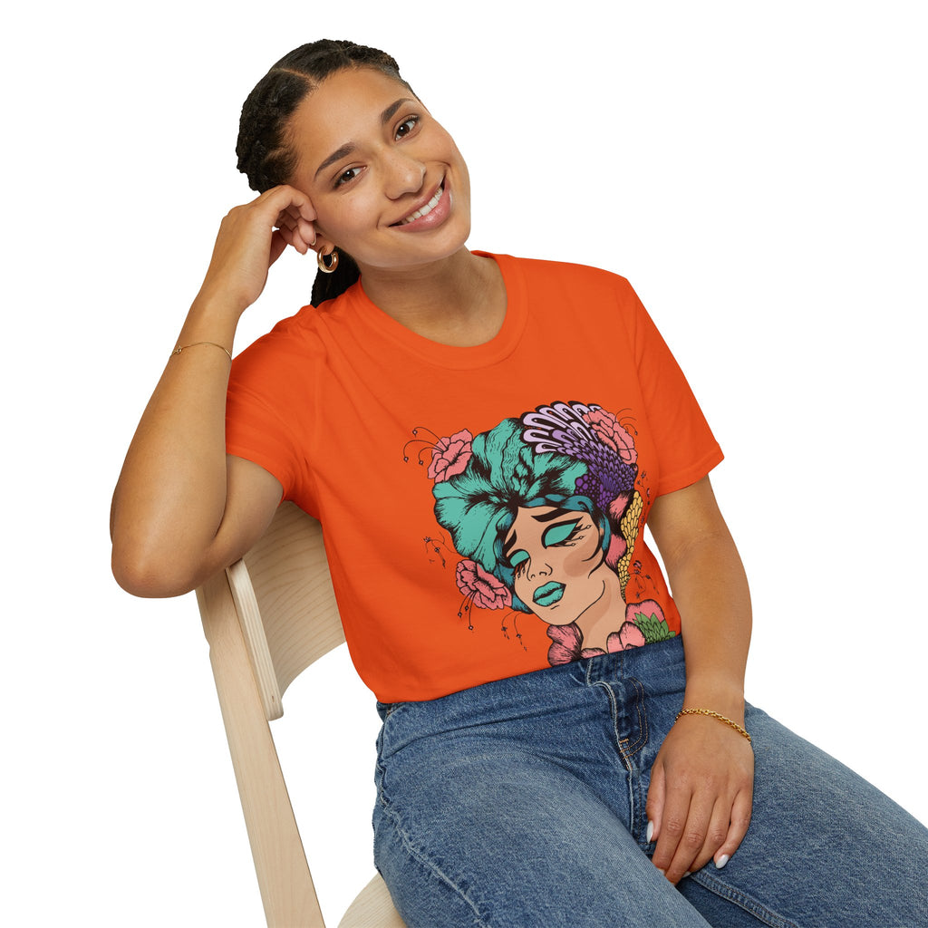 Girl Power Floral Portrait T-Shirt
