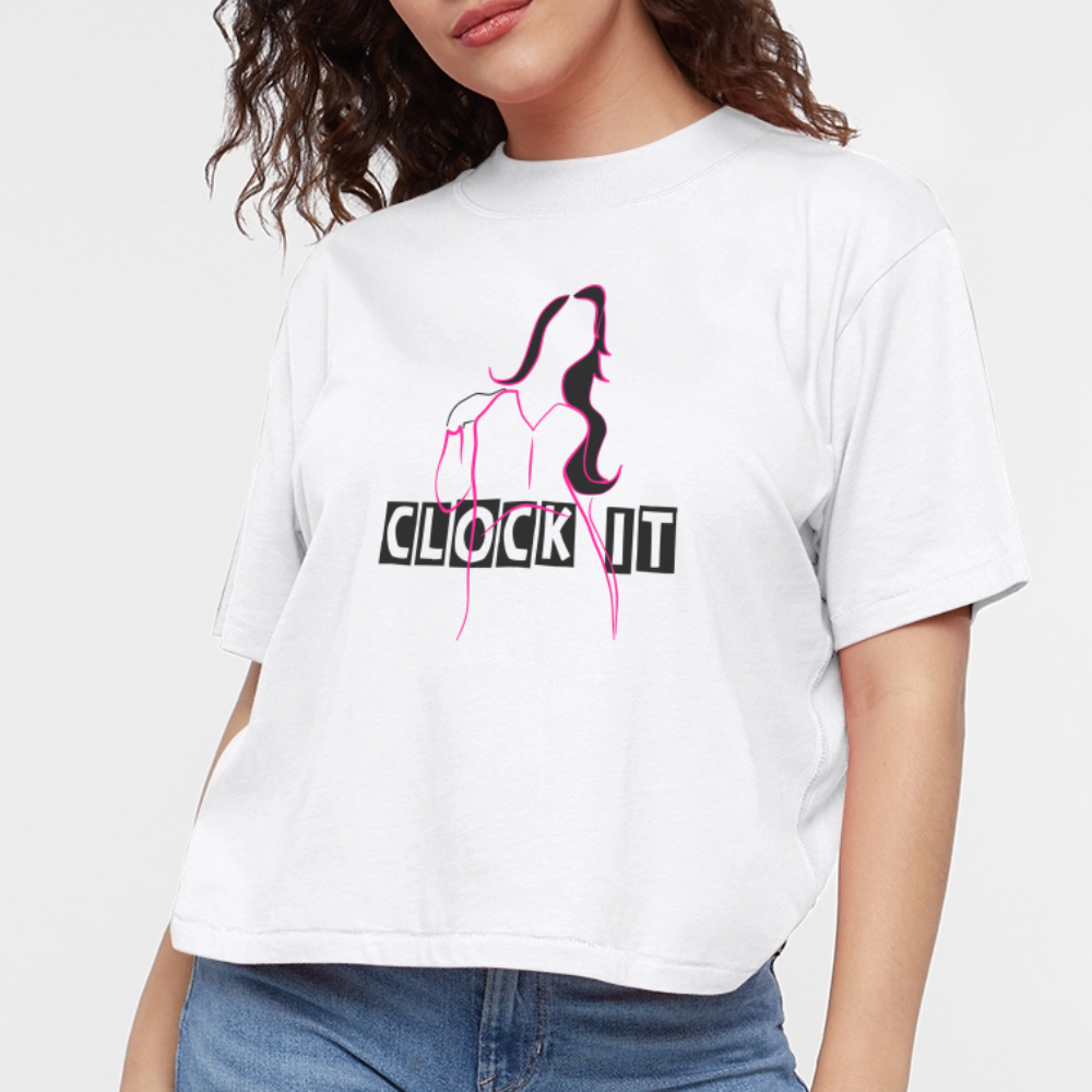 Women's Clock it Tee - white