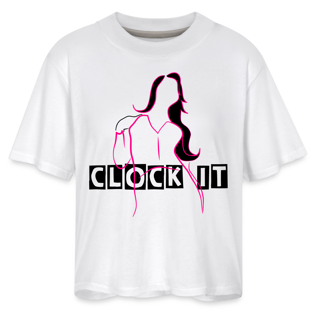 Women's Clock it Tee - white