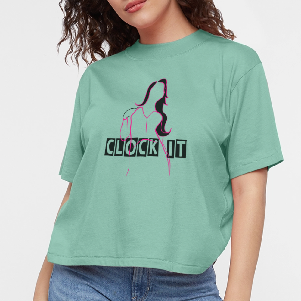 Women's Clock it Tee - saltwater