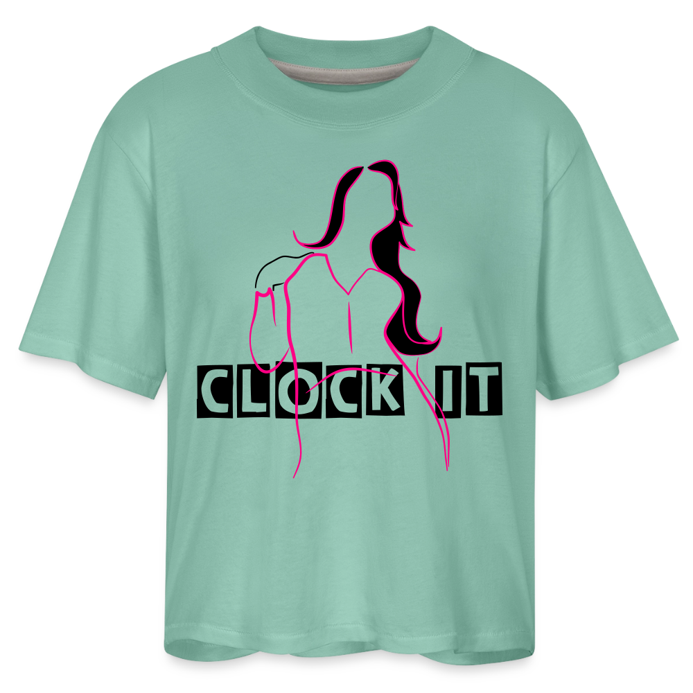 Women's Clock it Tee - saltwater