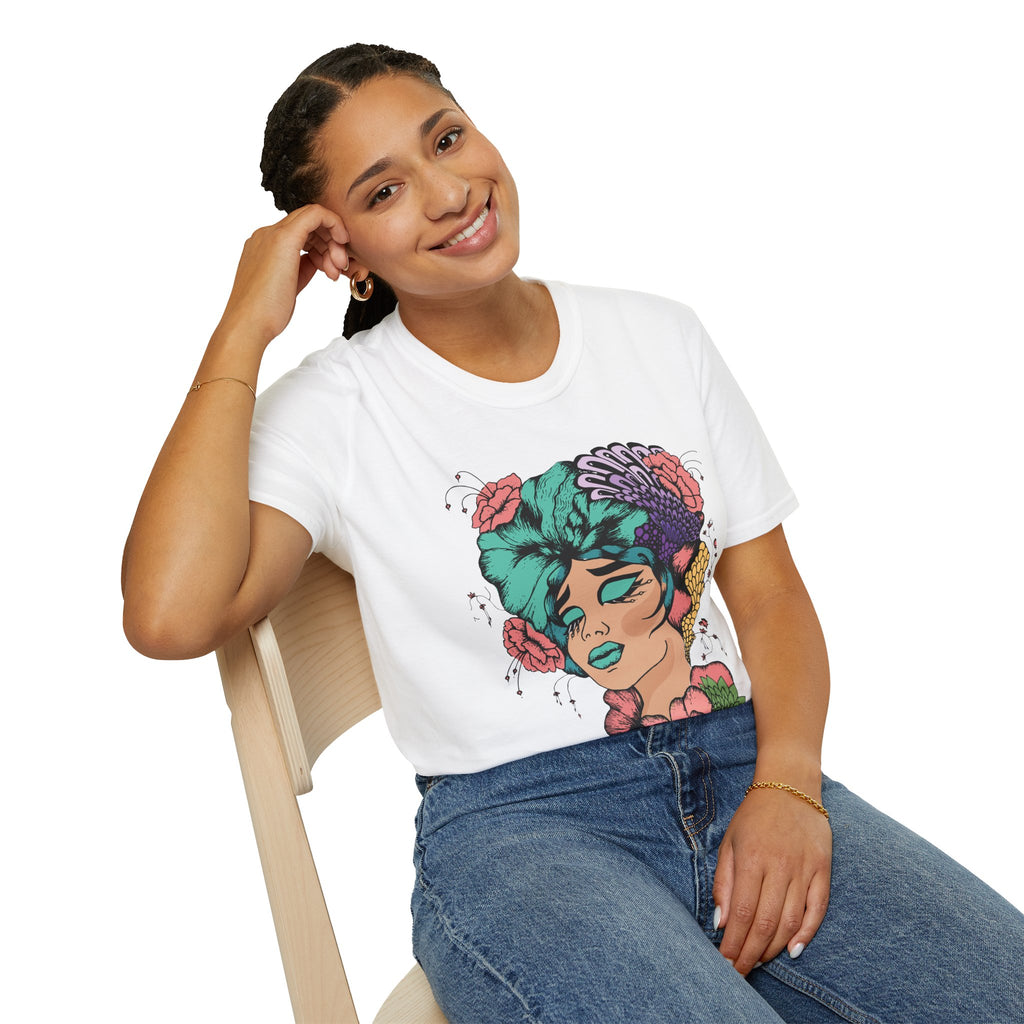 Girl Power Floral Portrait T-Shirt