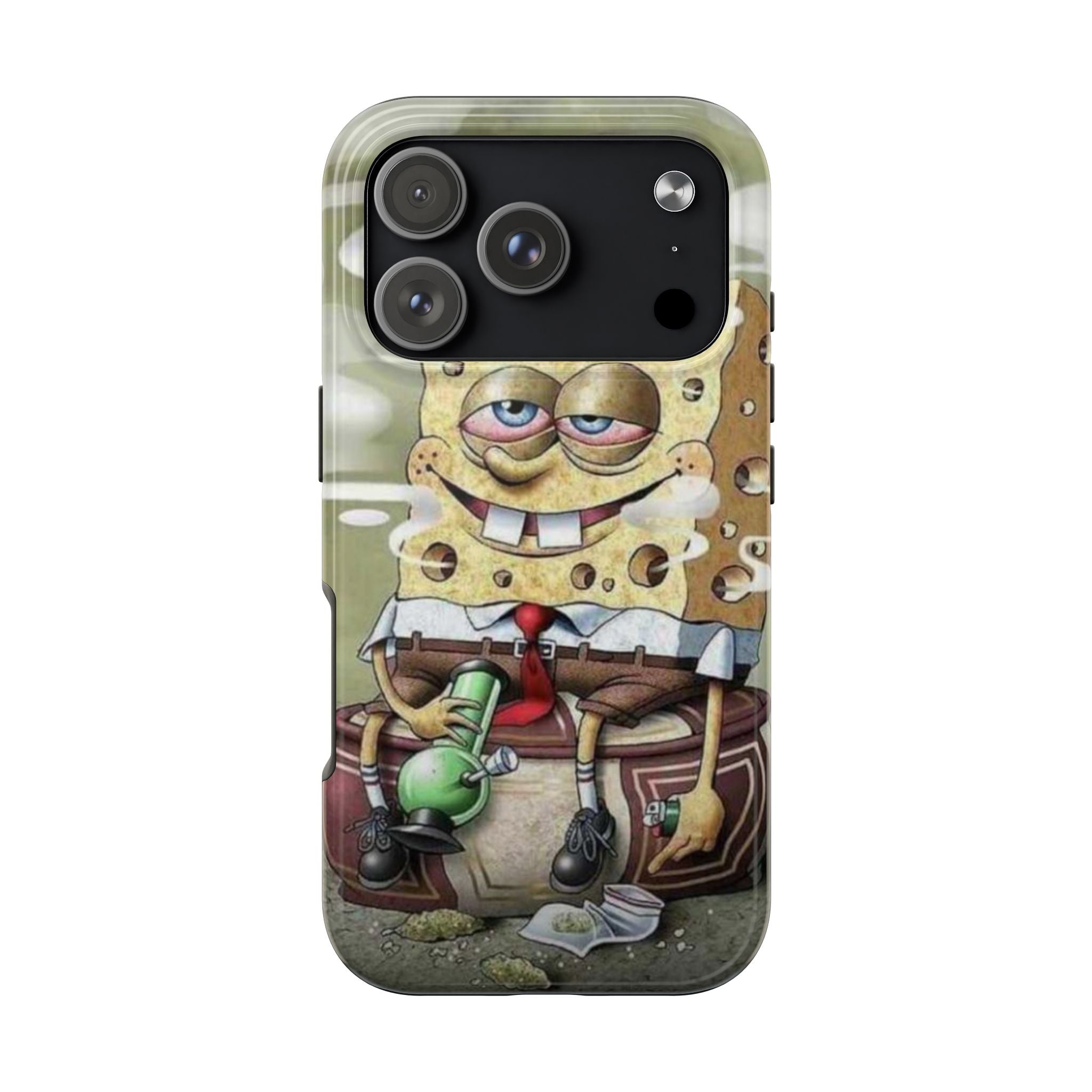 Sponge Parody Tough Phone Case – Stoned Cartoon Sponge Bob with Bong