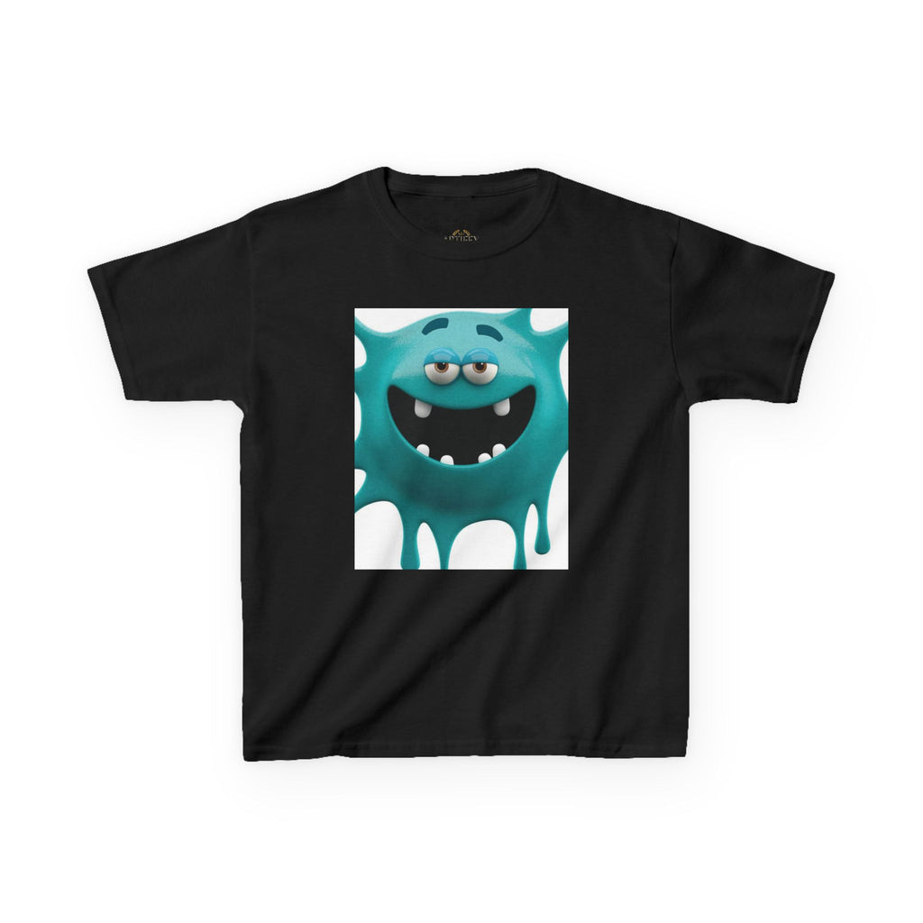 Kids Monster Drip T-Shirt — Cute Teal Cartoon Monster Tee