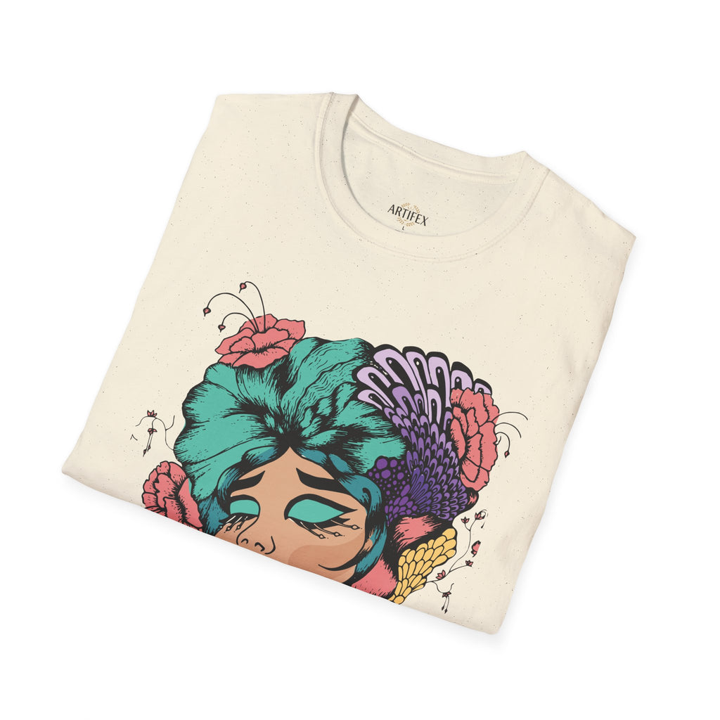 Girl Power Floral Portrait T-Shirt