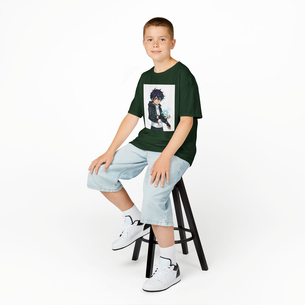 Kids Anime Mage T‑Shirt — Cute Boy Sorcerer Graphic Tee