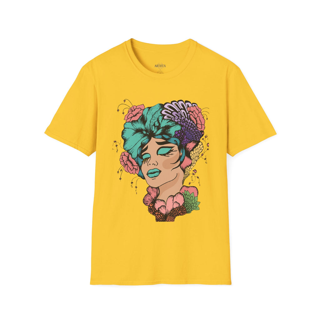 Girl Power Floral Portrait T-Shirt