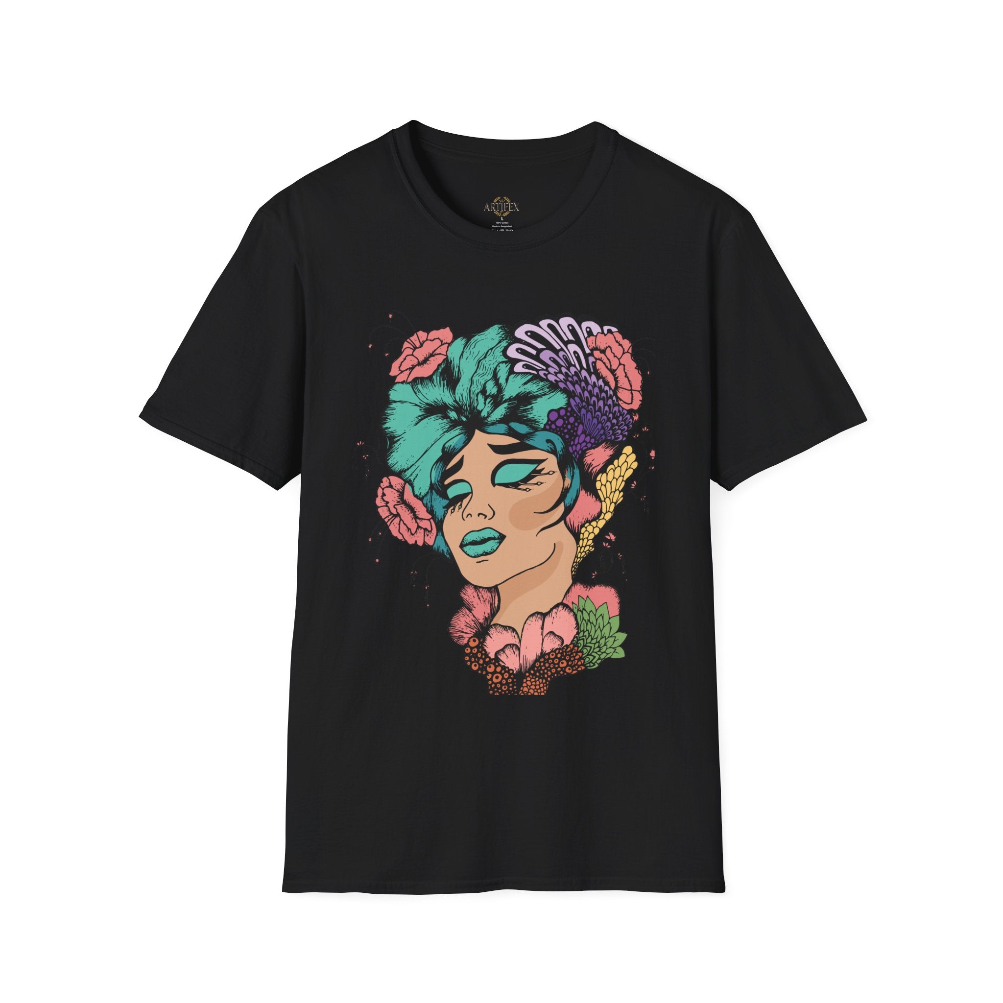 Girl Power Floral Portrait T-Shirt