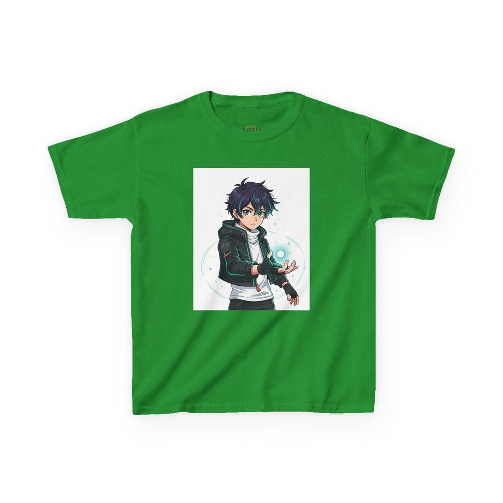 Kids Anime Mage T‑Shirt — Cute Boy Sorcerer Graphic Tee