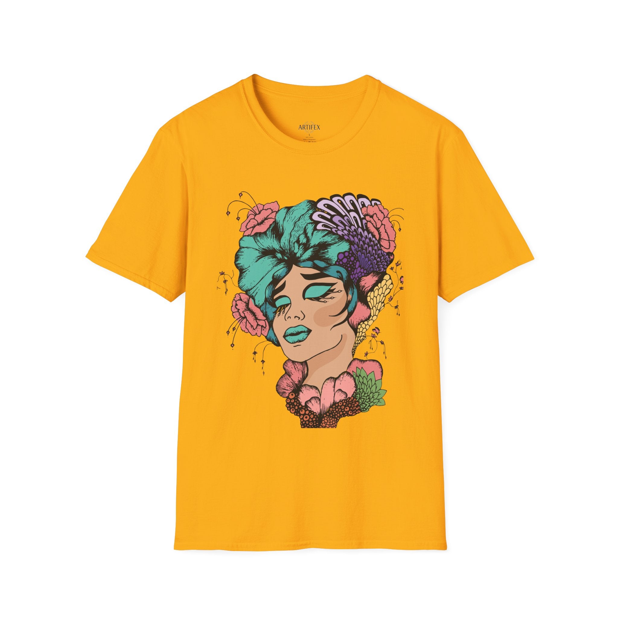 Girl Power Floral Portrait T-Shirt
