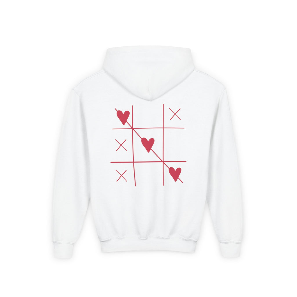 Youth Hoodie — Minimal Valentine Heart Hands "I (heart) you" Design