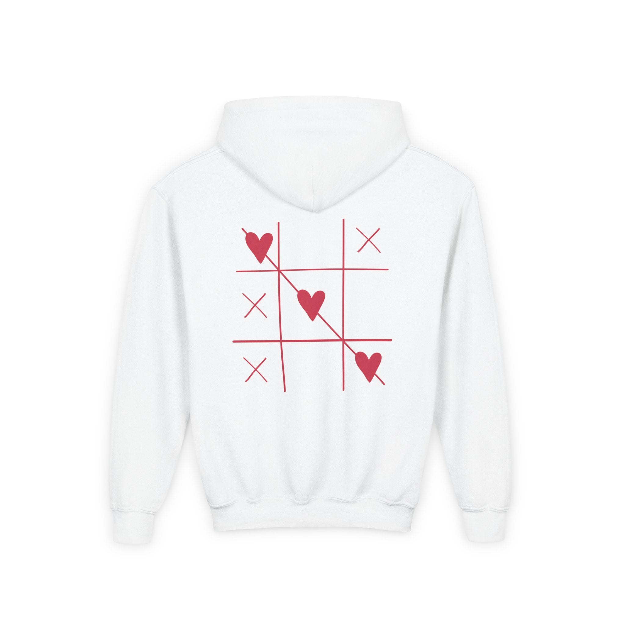 Youth Hoodie — Minimal Valentine Heart Hands "I (heart) you" Design