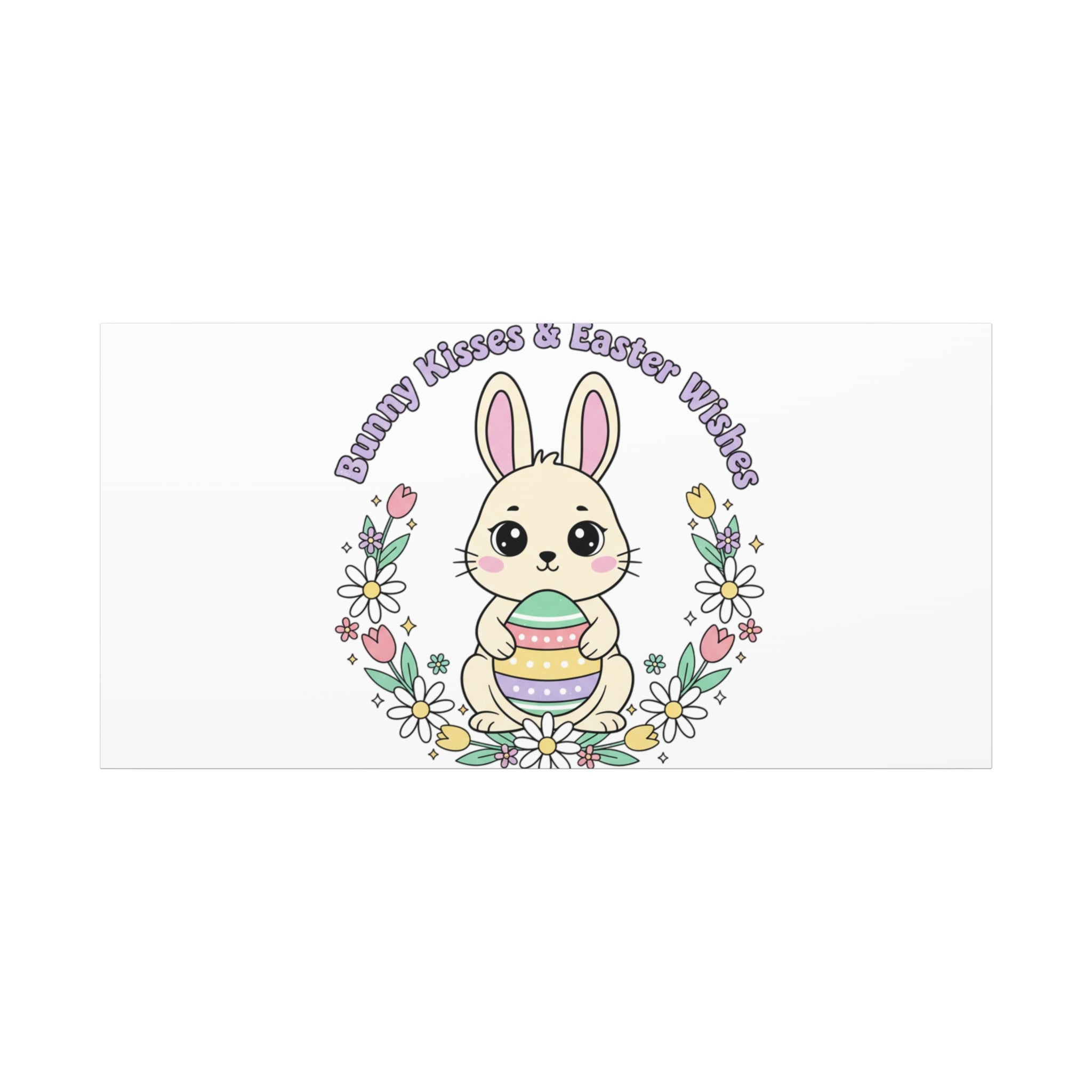 Bunny Kisses Easter Bunny Canvas | pastel spring, cottagecore
