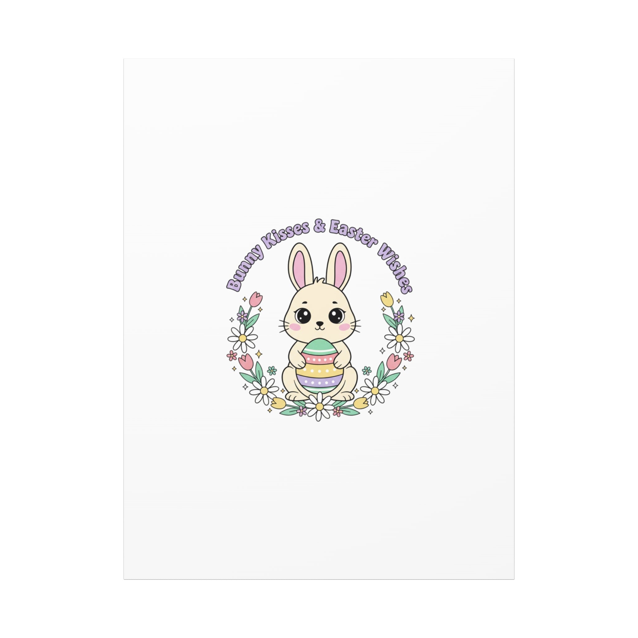 Bunny Kisses Easter Bunny Canvas | pastel spring, cottagecore