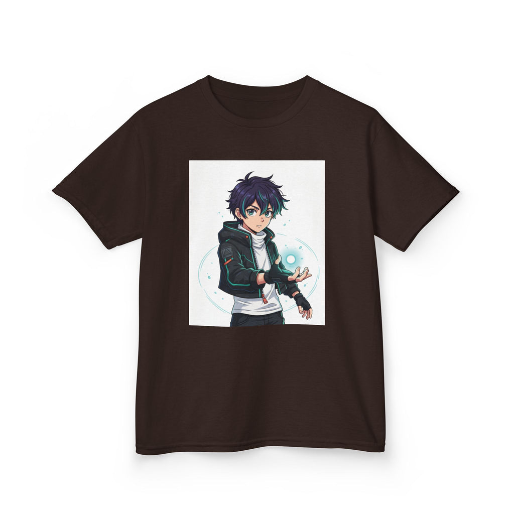 Kids Anime Mage T‑Shirt — Cute Boy Sorcerer Graphic Tee
