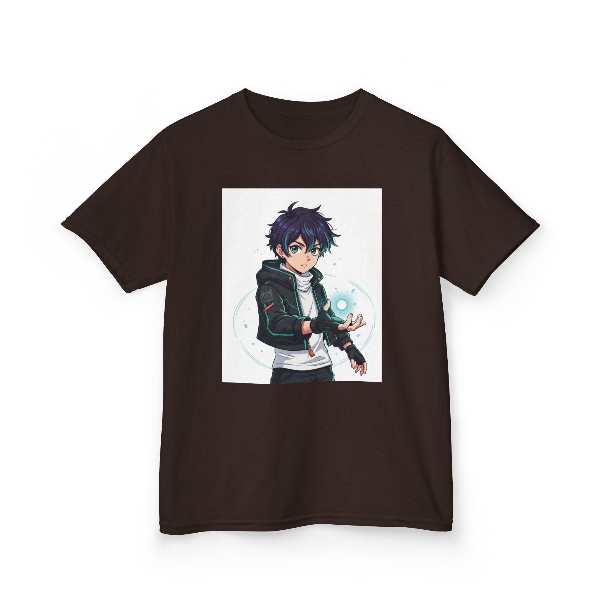 Kids Anime Mage T‑Shirt — Cute Boy Sorcerer Graphic Tee