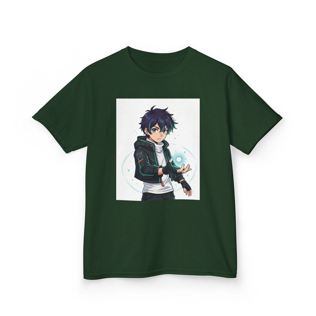Kids Anime Mage T‑Shirt — Cute Boy Sorcerer Graphic Tee