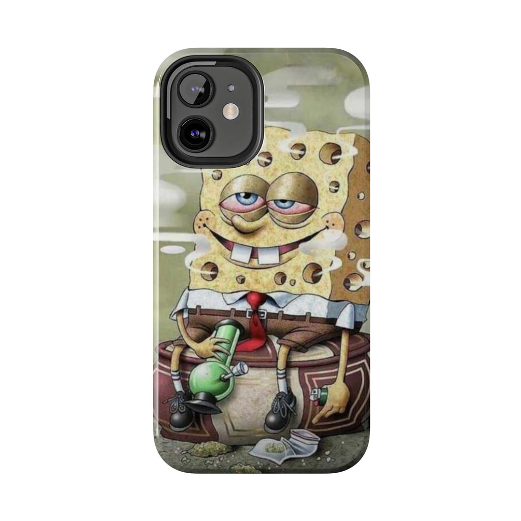 Sponge Parody Tough Phone Case – Stoned Cartoon Sponge Bob with Bong