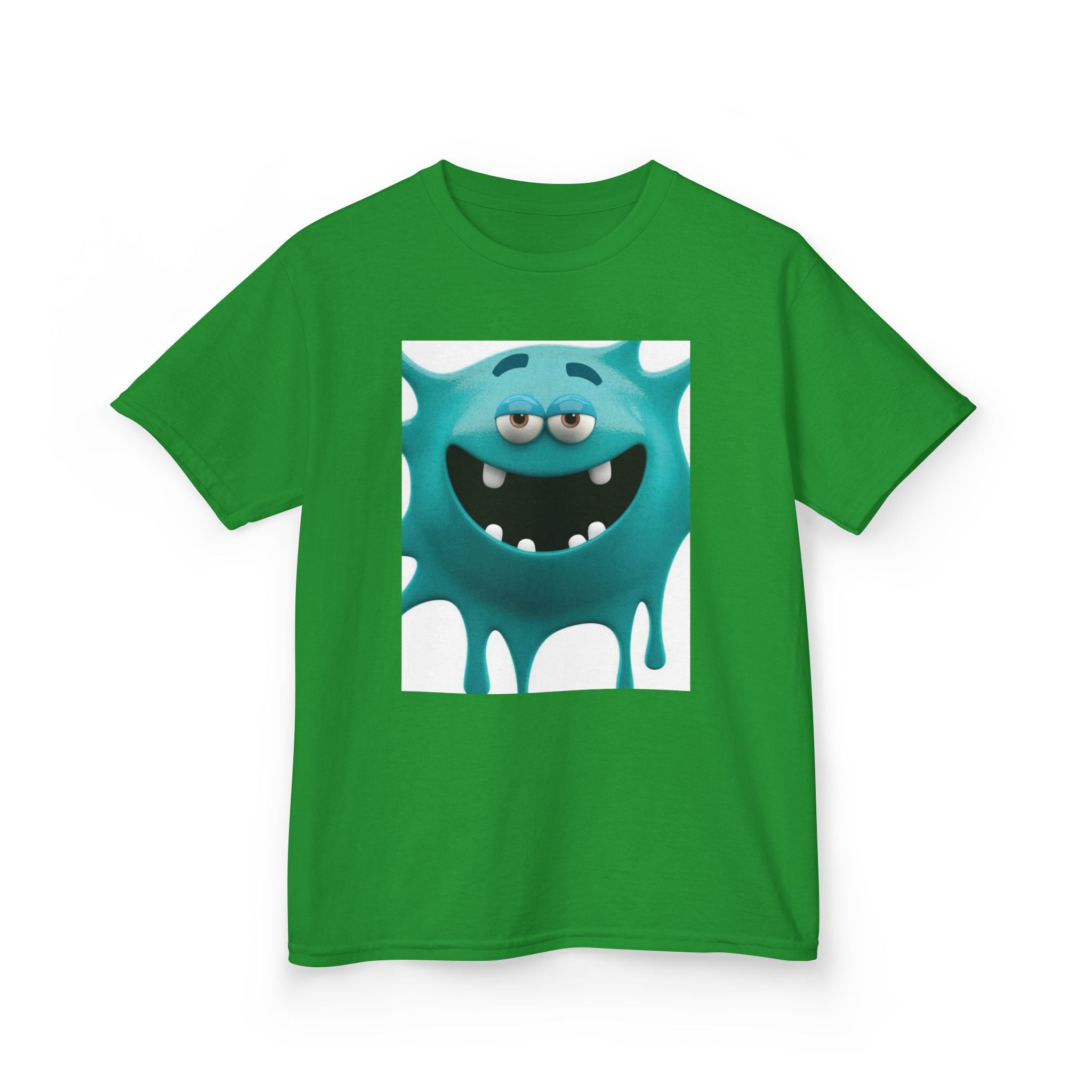 Kids Monster Drip T-Shirt — Cute Teal Cartoon Monster Tee