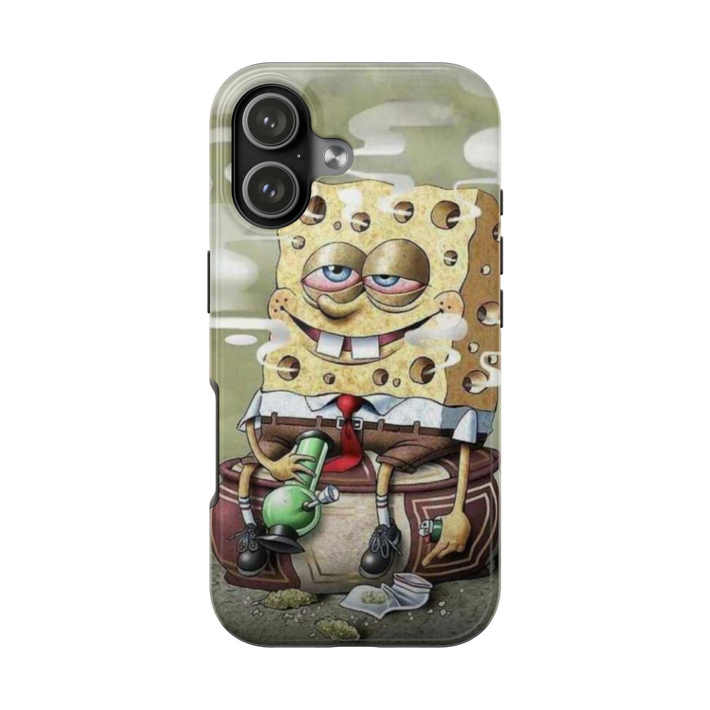 Sponge Parody Tough Phone Case – Stoned Cartoon Sponge Bob with Bong