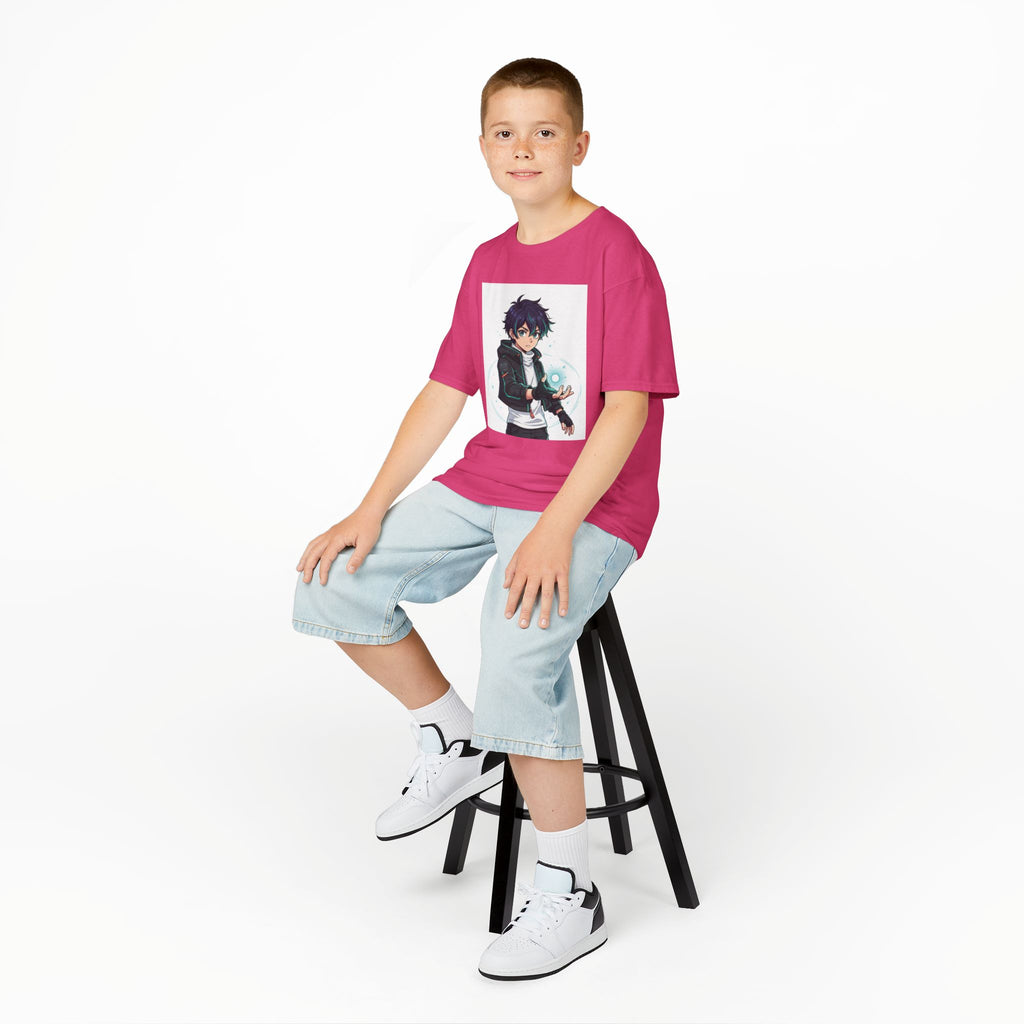 Kids Anime Mage T‑Shirt — Cute Boy Sorcerer Graphic Tee
