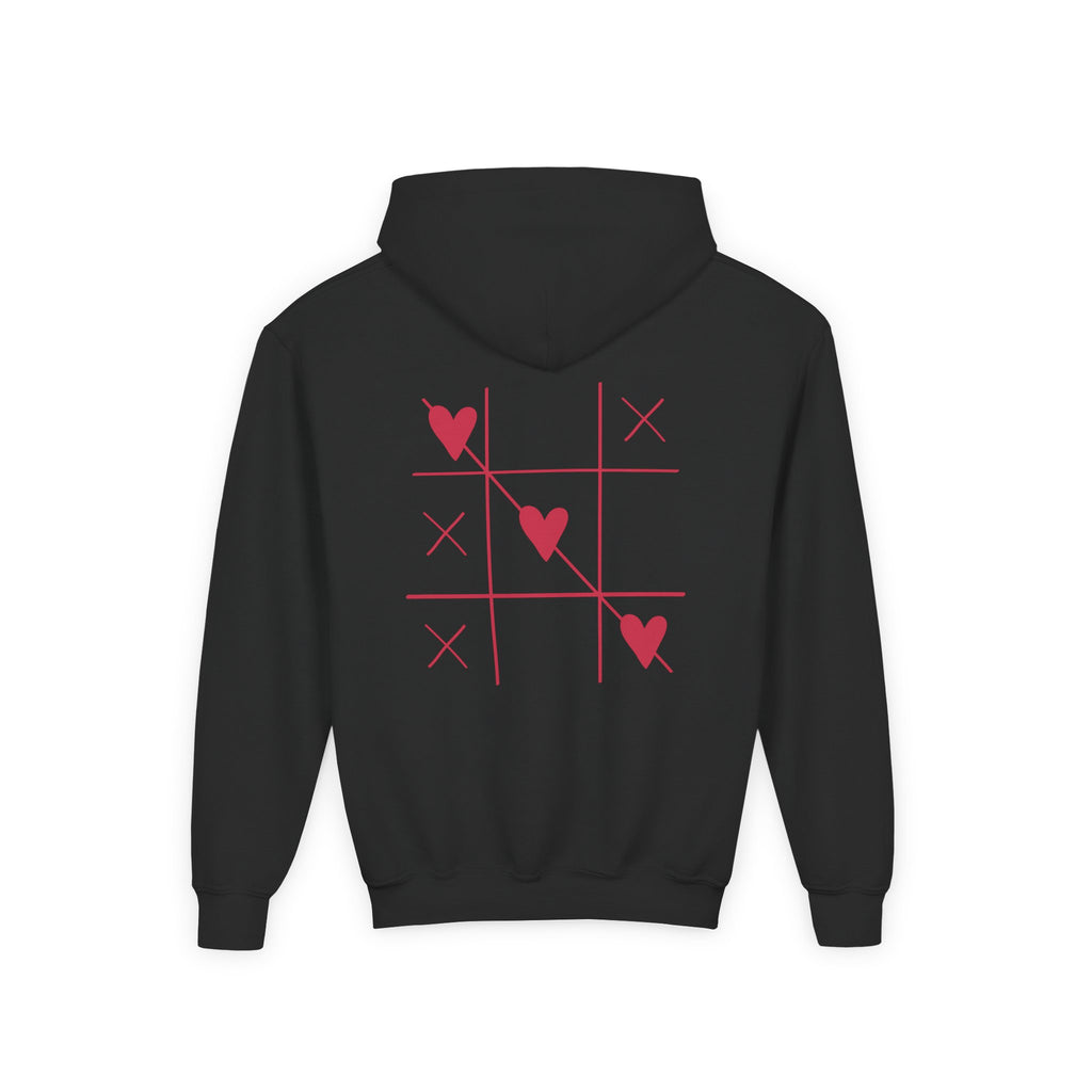 Youth Hoodie — Minimal Valentine Heart Hands "I (heart) you" Design