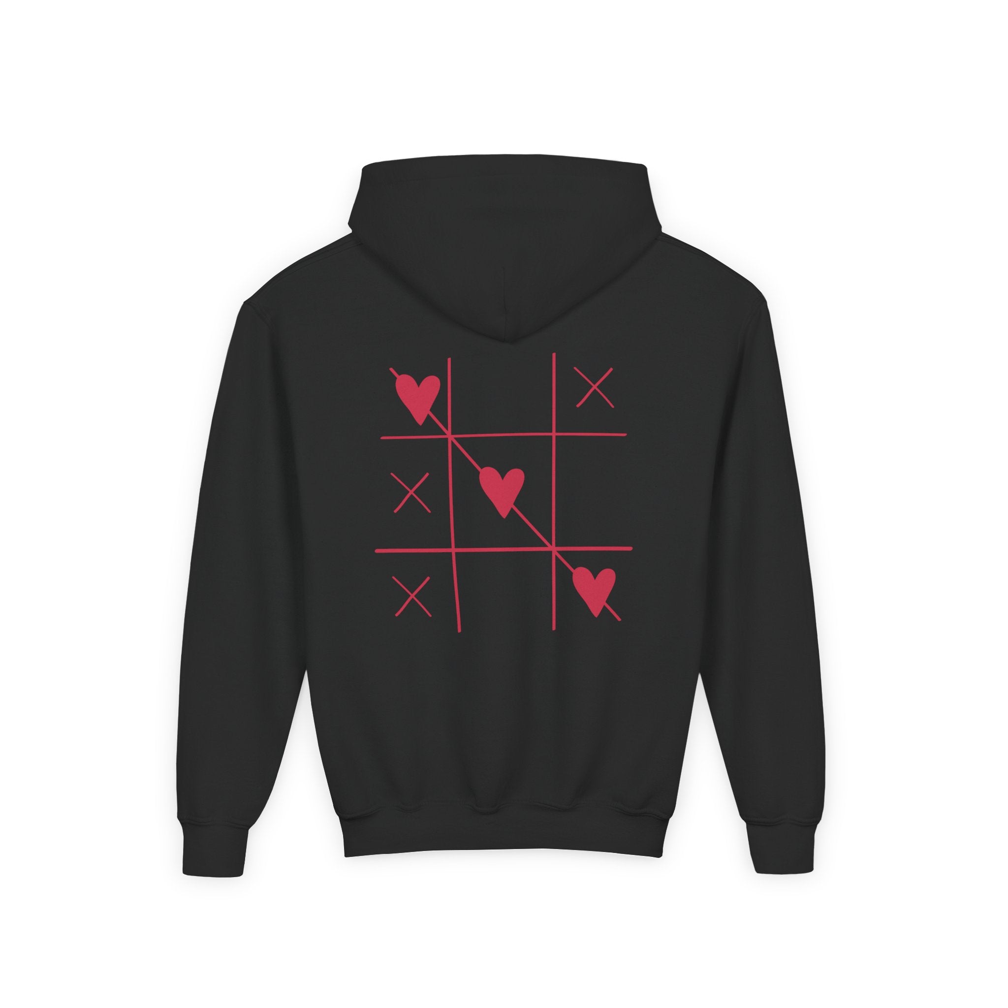 Youth Hoodie — Minimal Valentine Heart Hands "I (heart) you" Design