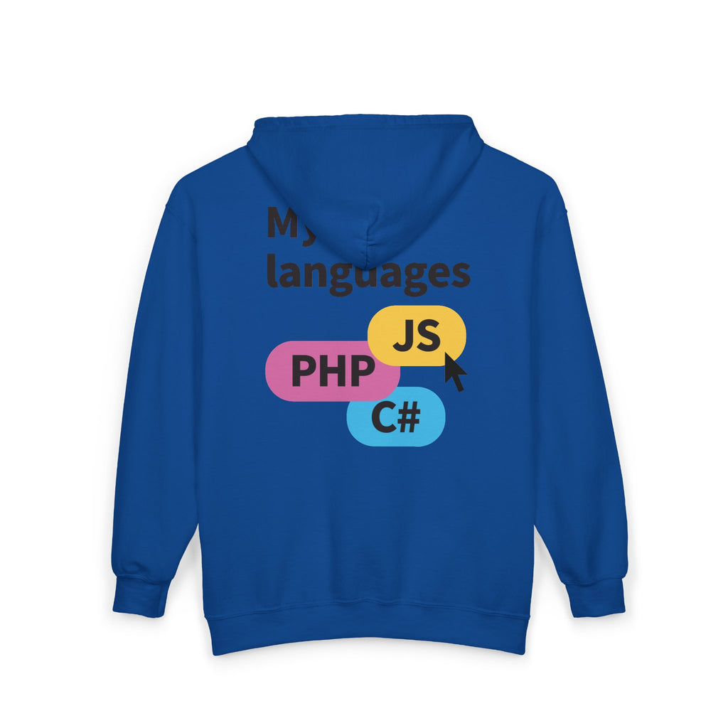 Monster Face Zip Hoodie — Playful Cartoon Splat Design