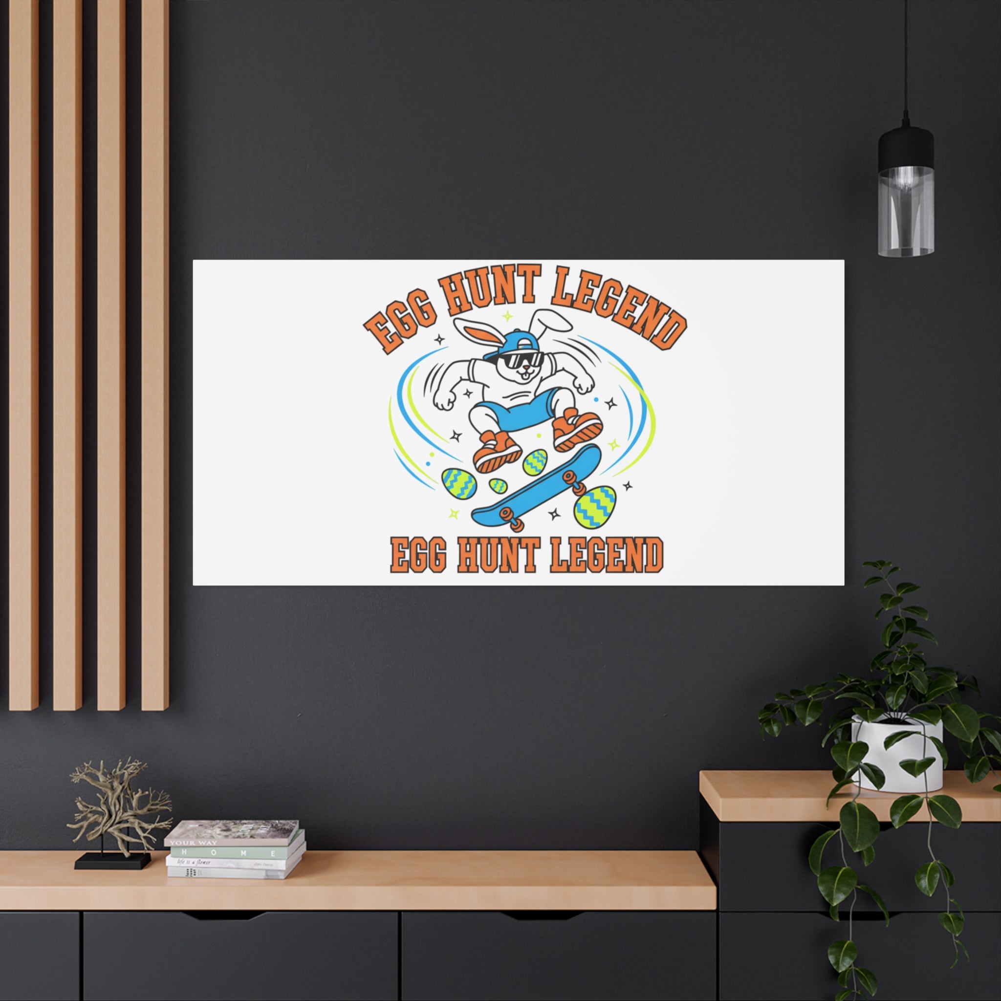 Egg Hunt Legend Canvas | Bold Boys Easter, Egg Hunter Skateboard Dino Egg