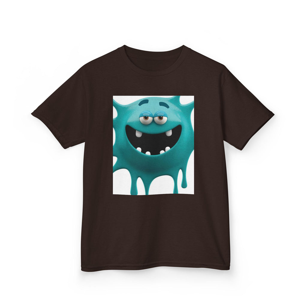 Kids Monster Drip T-Shirt — Cute Teal Cartoon Monster Tee